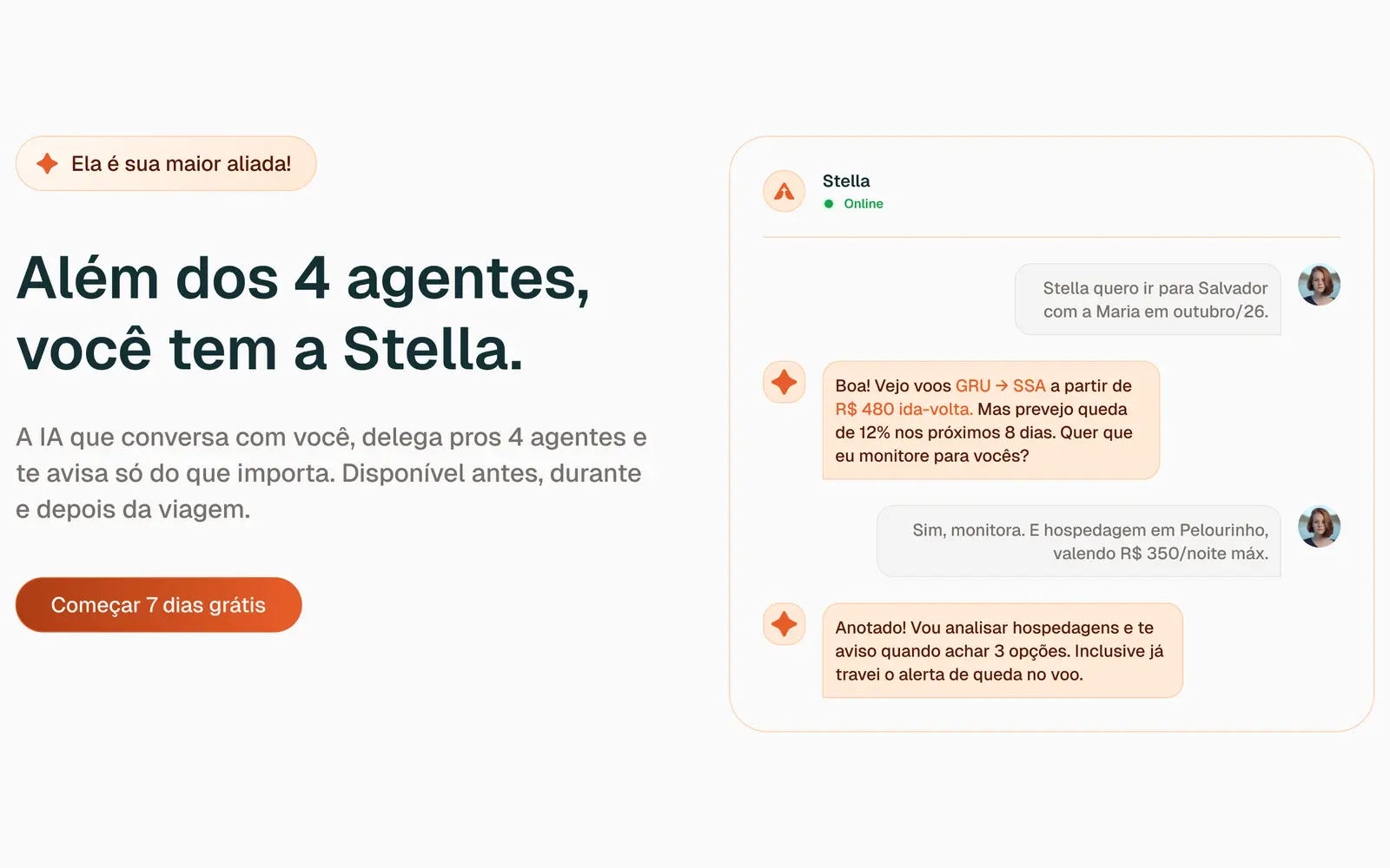 Stella, la IA que conversa con el viajero y delega en los agentes.