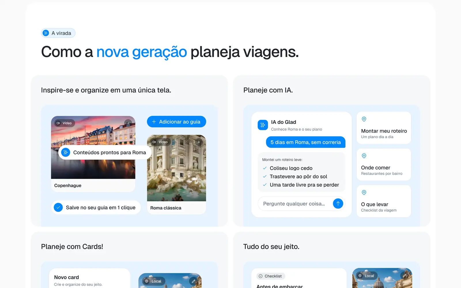 Como a nova geração planeja viagens: tudo em uma tela.