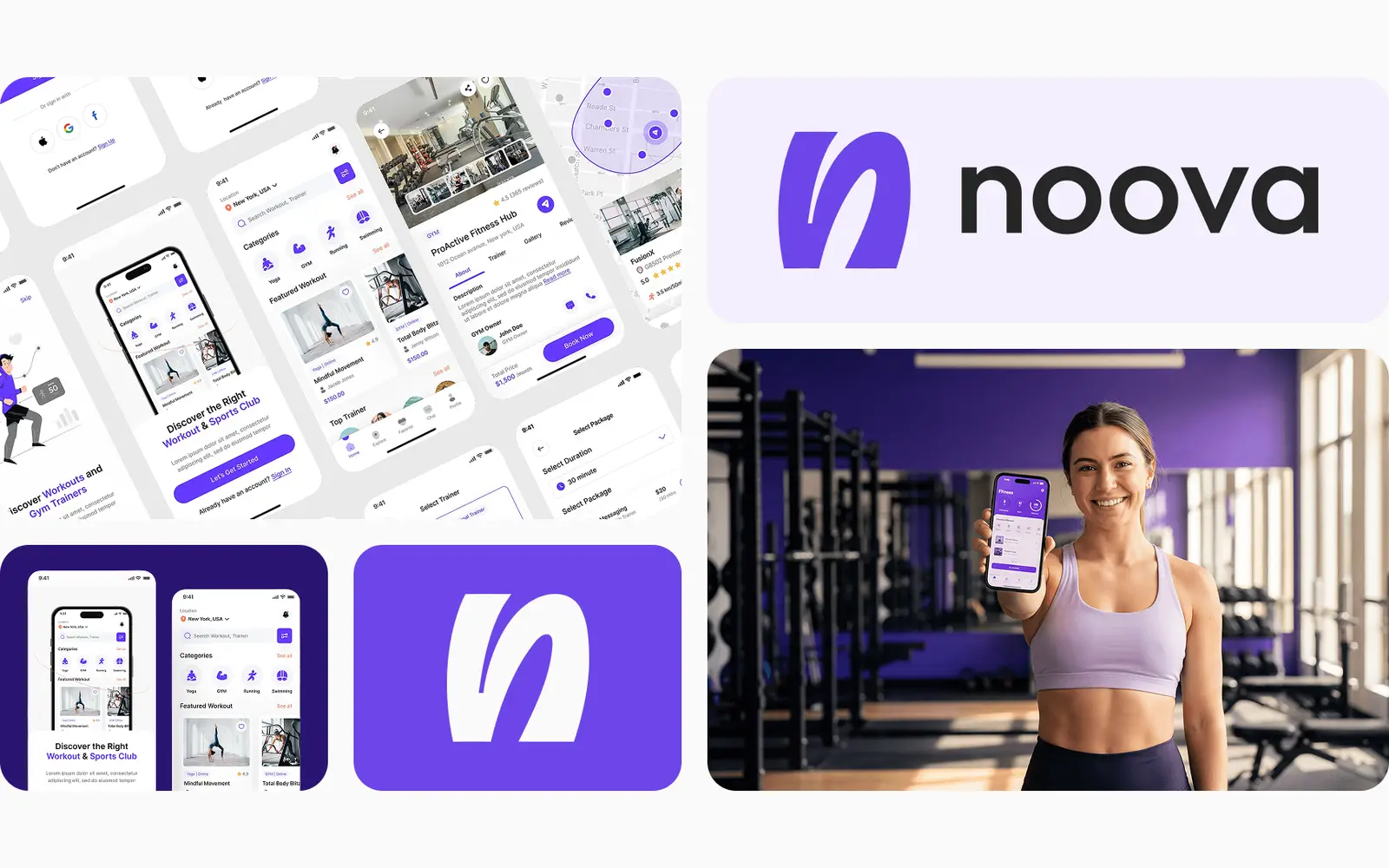 A marca: o “n” em movimento e o app em uso.