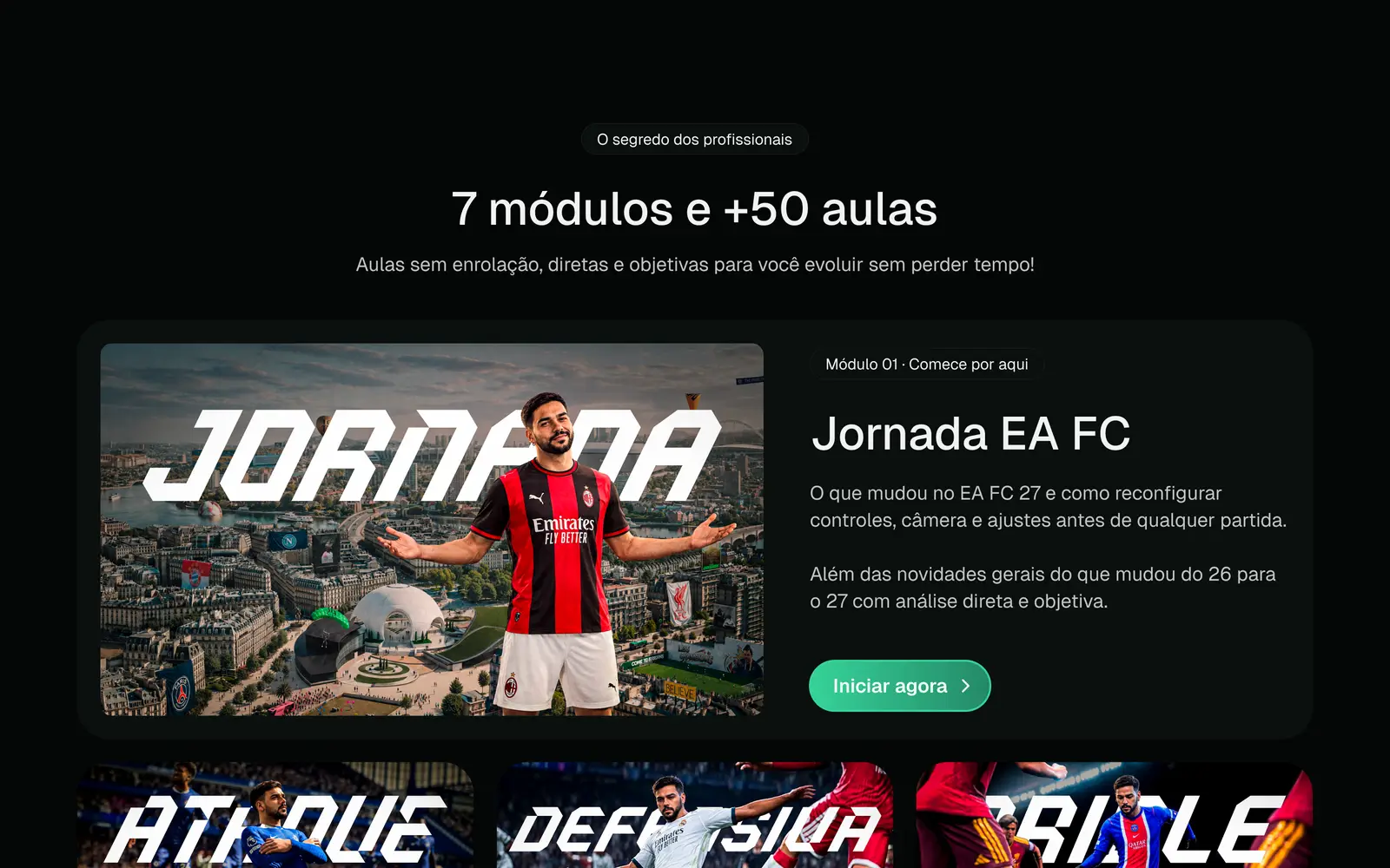 7 módulos e mais de 50 aulas.
