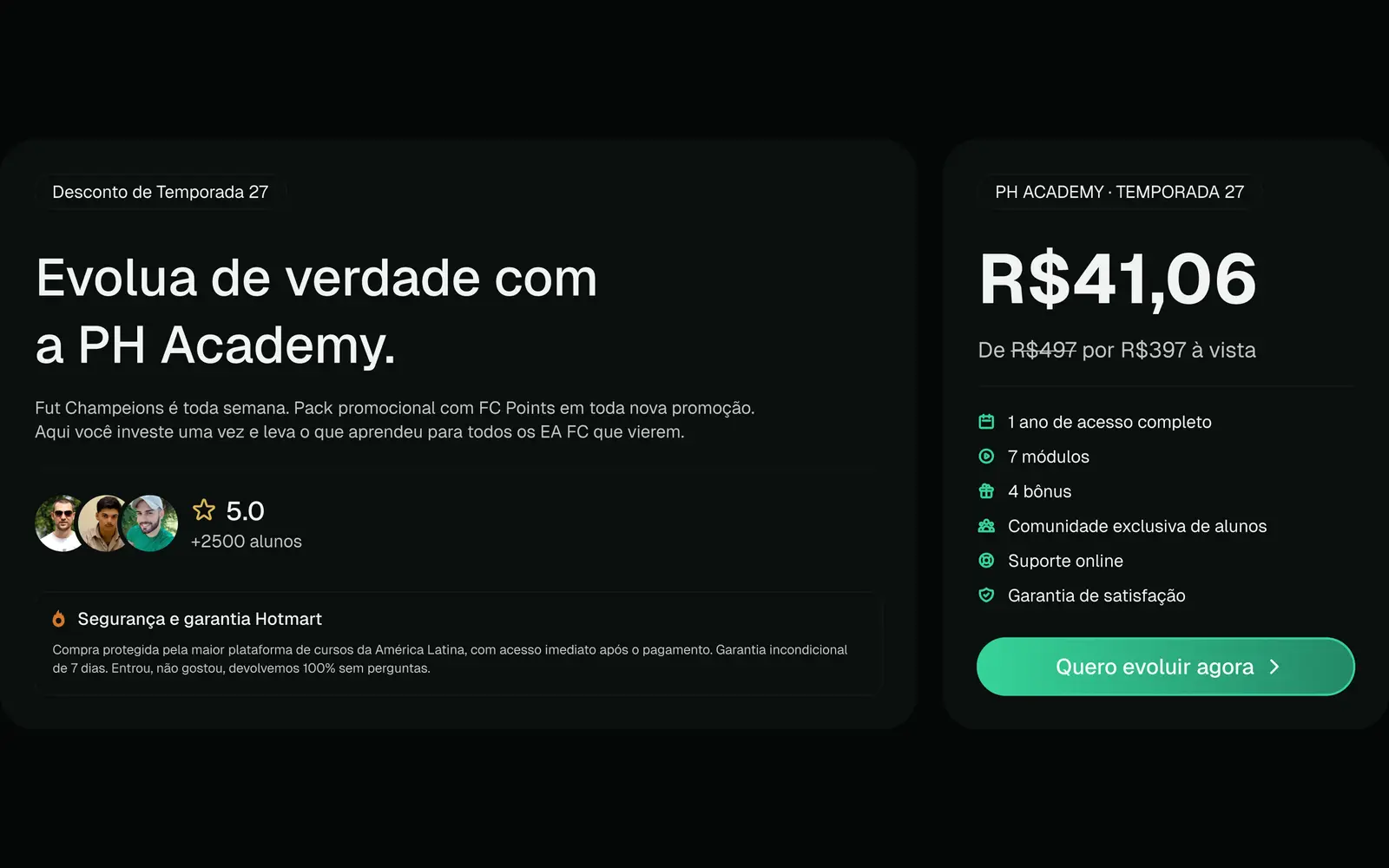 A oferta.