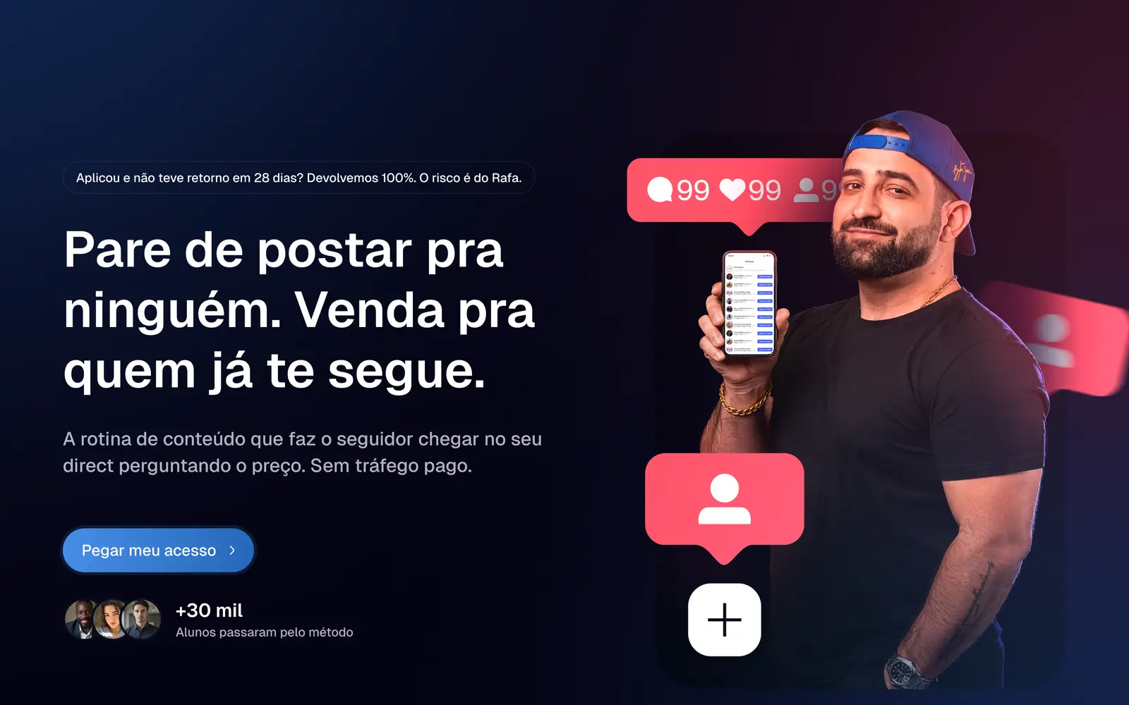 O topo da página: pare de postar pra ninguém.