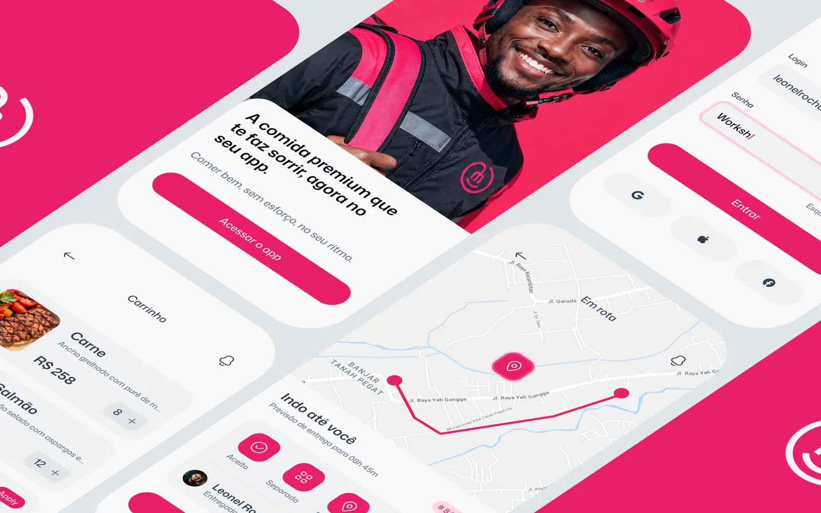 App de pedido: do cardápio ao entregador no mapa.